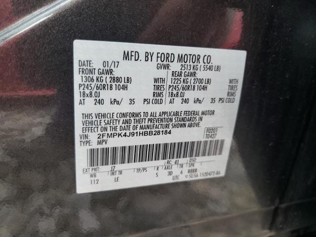 Photo 9 VIN: 2FMPK4J91HBB28184 - FORD EDGE 