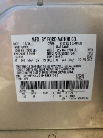 Photo 12 VIN: 2FMPK4J91HBB31098 - FORD EDGE SEL 