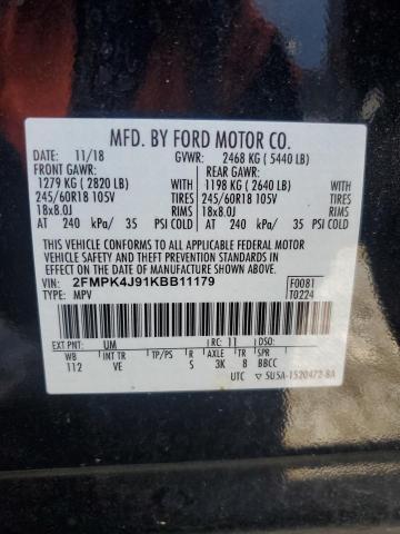 Photo 12 VIN: 2FMPK4J91KBB11179 - FORD EDGE SEL 