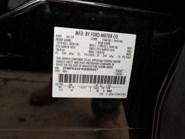 Photo 9 VIN: 2FMPK4J91KBB99487 - FORD EDGE 