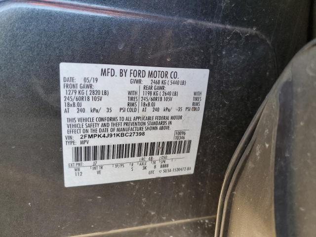 Photo 9 VIN: 2FMPK4J91KBC27398 - FORD EDGE SEL 