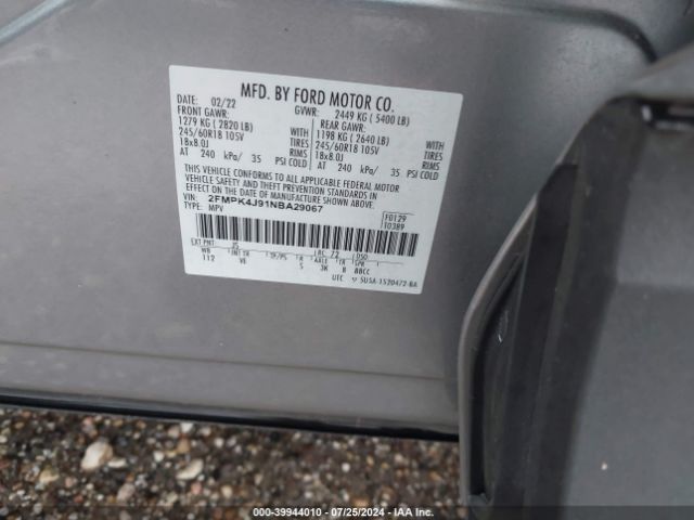 Photo 8 VIN: 2FMPK4J91NBA29067 - FORD EDGE 