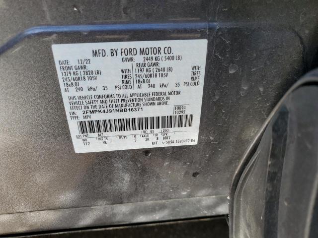 Photo 12 VIN: 2FMPK4J91NBB16371 - FORD EDGE SEL 