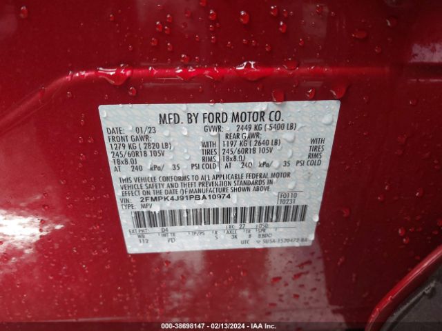 Photo 8 VIN: 2FMPK4J91PBA10974 - FORD EDGE 