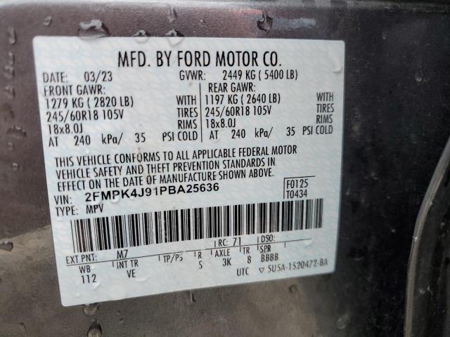 Photo 12 VIN: 2FMPK4J91PBA25636 - FORD EDGE SEL 