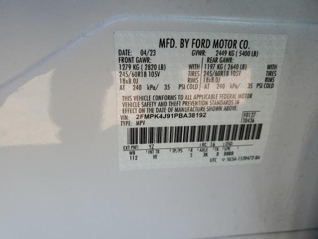 Photo 12 VIN: 2FMPK4J91PBA38192 - FORD EDGE SEL 