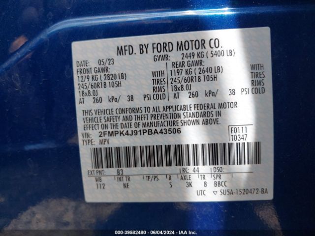 Photo 8 VIN: 2FMPK4J91PBA43506 - FORD EDGE 