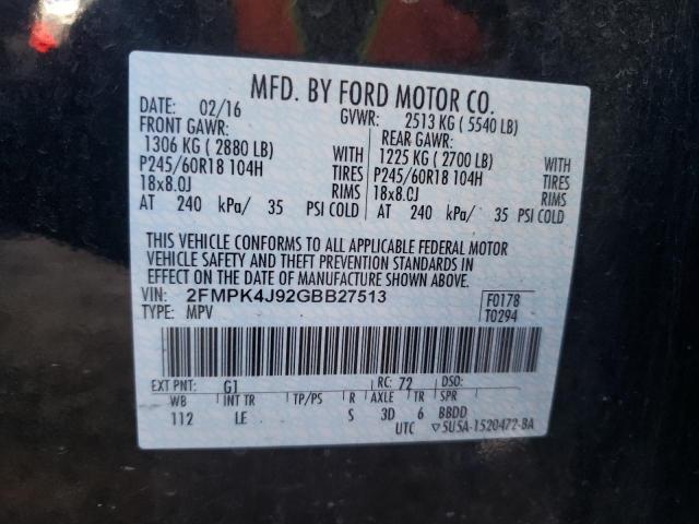 Photo 9 VIN: 2FMPK4J92GBB27513 - FORD EDGE 