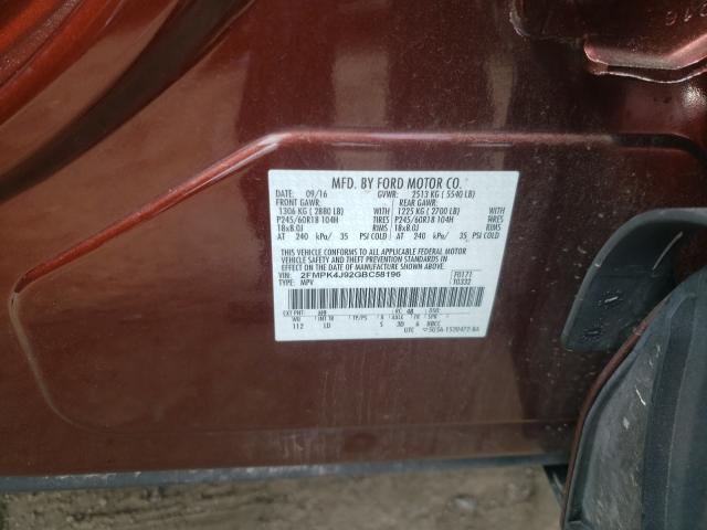 Photo 9 VIN: 2FMPK4J92GBC58196 - FORD EDGE SEL 