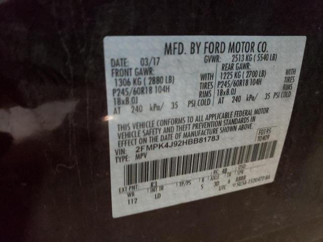 Photo 12 VIN: 2FMPK4J92HBB81783 - FORD EDGE SEL 