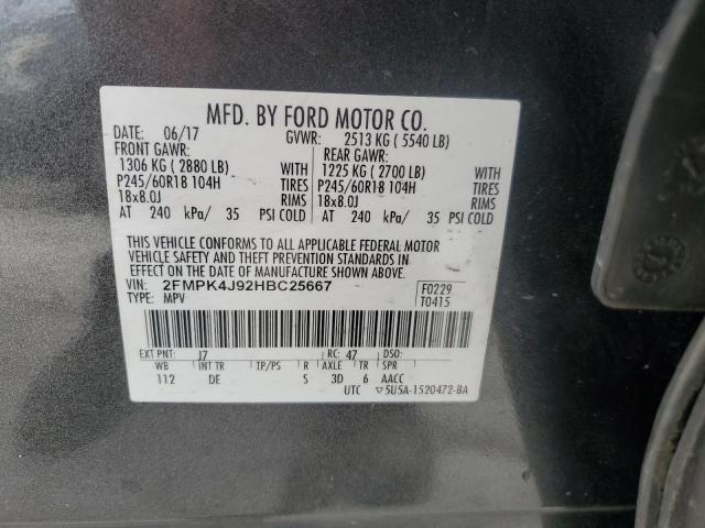 Photo 12 VIN: 2FMPK4J92HBC25667 - FORD EDGE SEL 