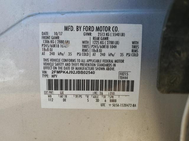 Photo 12 VIN: 2FMPK4J92JBB02540 - FORD EDGE 