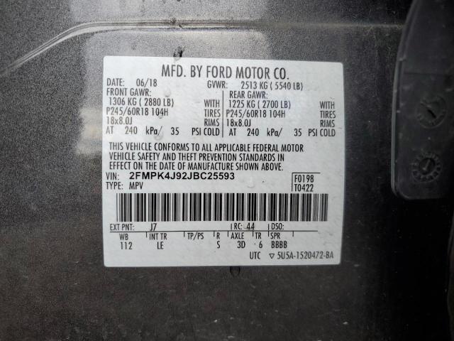 Photo 12 VIN: 2FMPK4J92JBC25593 - FORD EDGE SEL 