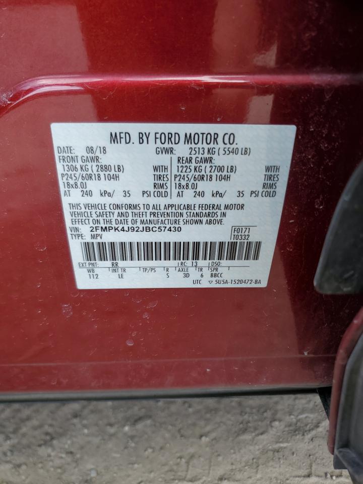 Photo 11 VIN: 2FMPK4J92JBC57430 - FORD EDGE 