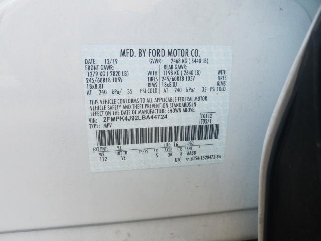 Photo 9 VIN: 2FMPK4J92LBA44724 - FORD EDGE SEL 