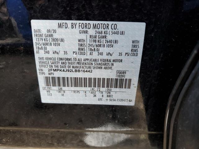 Photo 12 VIN: 2FMPK4J92LBB16442 - FORD EDGE SEL 