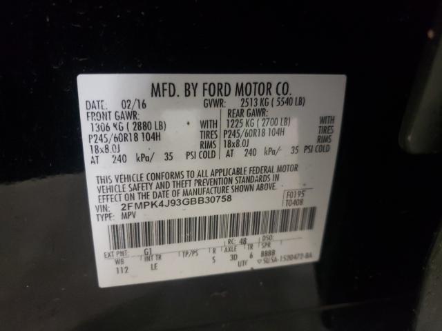 Photo 9 VIN: 2FMPK4J93GBB30758 - FORD EDGE 