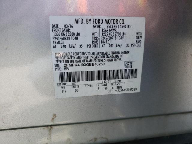 Photo 13 VIN: 2FMPK4J93GBB46250 - FORD EDGE SEL 