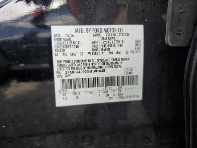 Photo 12 VIN: 2FMPK4J93GBB81645 - FORD EDGE SEL 