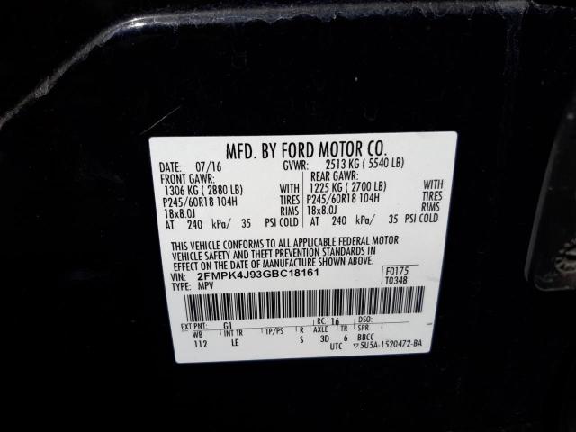 Photo 9 VIN: 2FMPK4J93GBC18161 - FORD EDGE SEL 