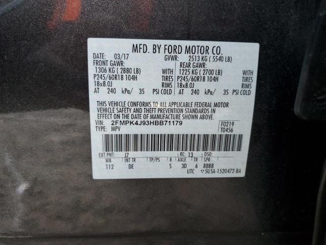 Photo 12 VIN: 2FMPK4J93HBB71179 - FORD EDGE SEL 