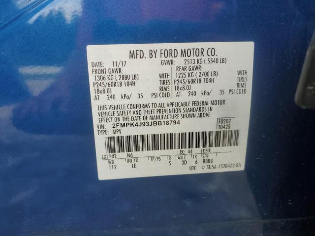 Photo 12 VIN: 2FMPK4J93JBB18794 - FORD EDGE SEL 