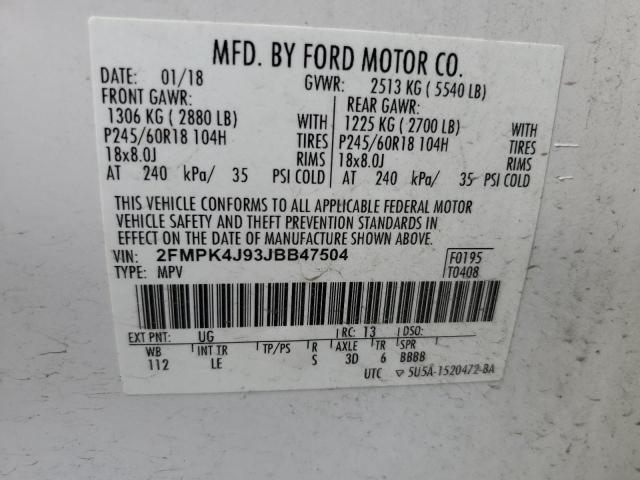 Photo 12 VIN: 2FMPK4J93JBB47504 - FORD EDGE 