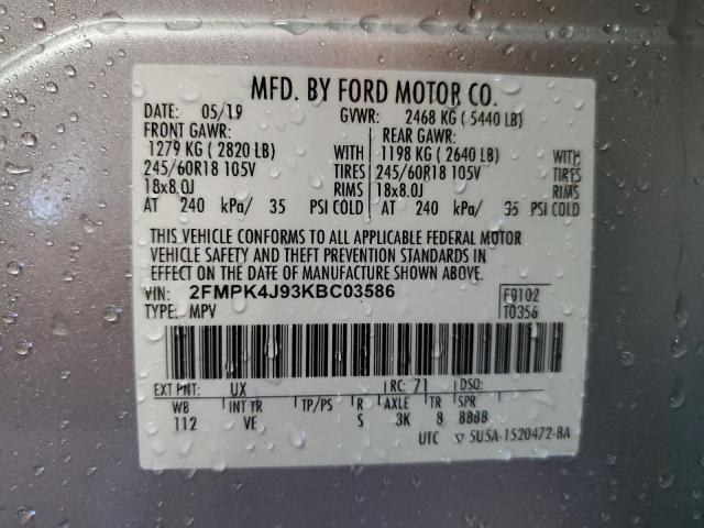 Photo 13 VIN: 2FMPK4J93KBC03586 - FORD EDGE SEL 