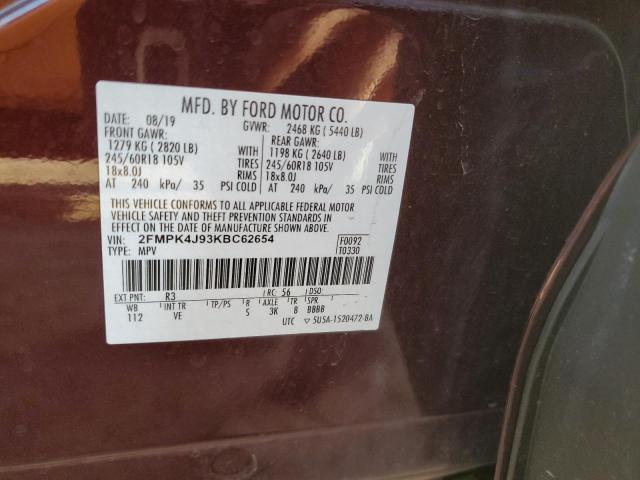 Photo 12 VIN: 2FMPK4J93KBC62654 - FORD EDGE SEL 