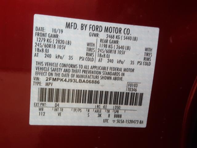 Photo 9 VIN: 2FMPK4J93LBA06886 - FORD EDGE 