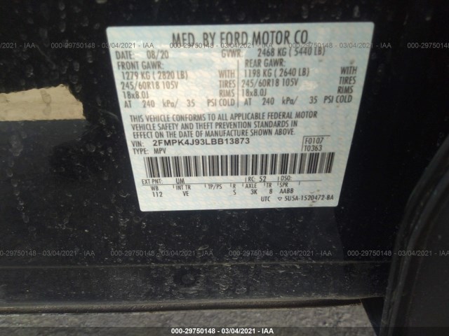 Photo 8 VIN: 2FMPK4J93LBB13873 - FORD EDGE 