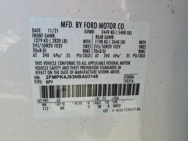 Photo 11 VIN: 2FMPK4J93NBA03148 - FORD EDGE 