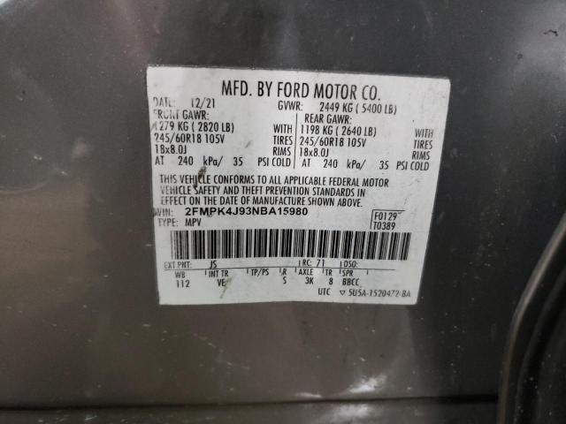 Photo 12 VIN: 2FMPK4J93NBA15980 - FORD EDGE SEL 