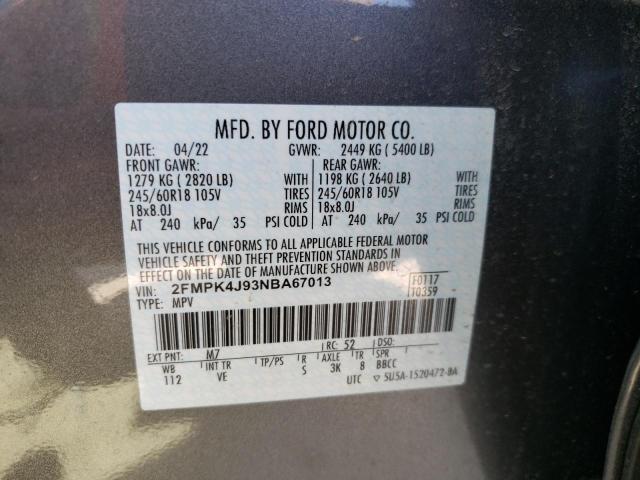 Photo 12 VIN: 2FMPK4J93NBA67013 - FORD EDGE SEL 