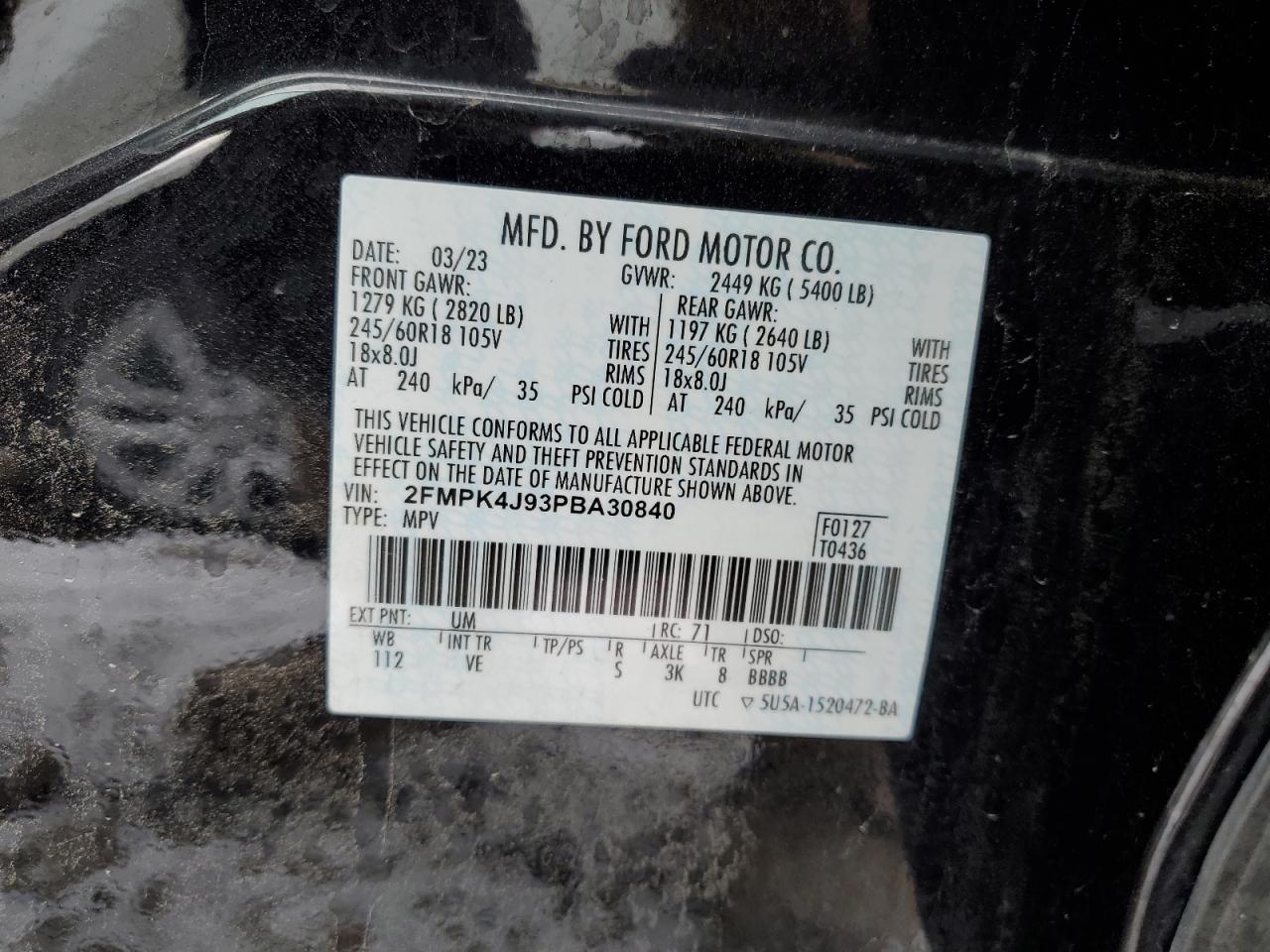 Photo 13 VIN: 2FMPK4J93PBA30840 - FORD EDGE 