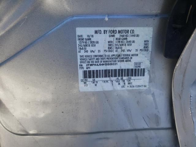 Photo 9 VIN: 2FMPK4J94KBB09331 - FORD EDGE SEL 