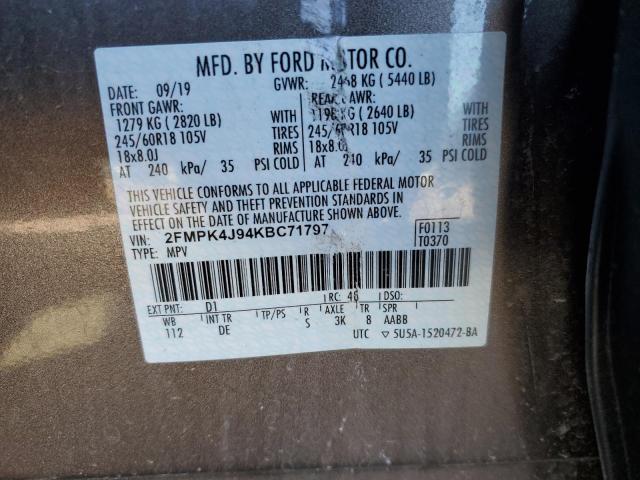 Photo 11 VIN: 2FMPK4J94KBC71797 - FORD EDGE 