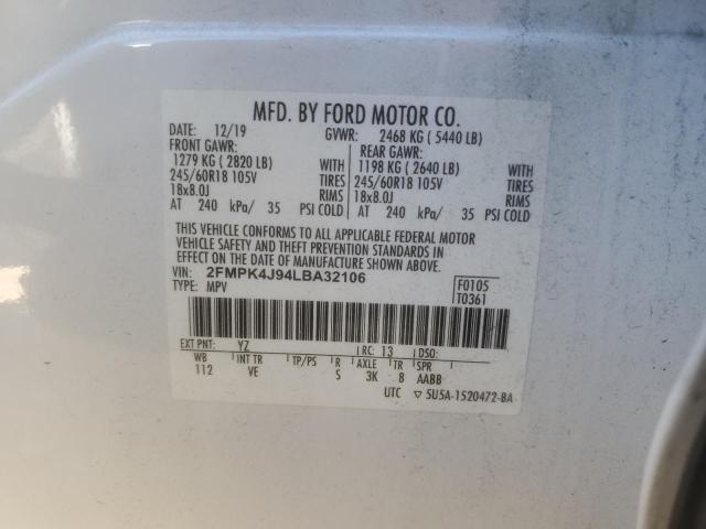 Photo 12 VIN: 2FMPK4J94LBA32106 - FORD EDGE SEL 