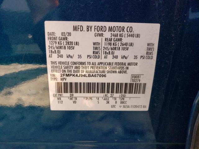 Photo 12 VIN: 2FMPK4J94LBA67096 - FORD EDGE 