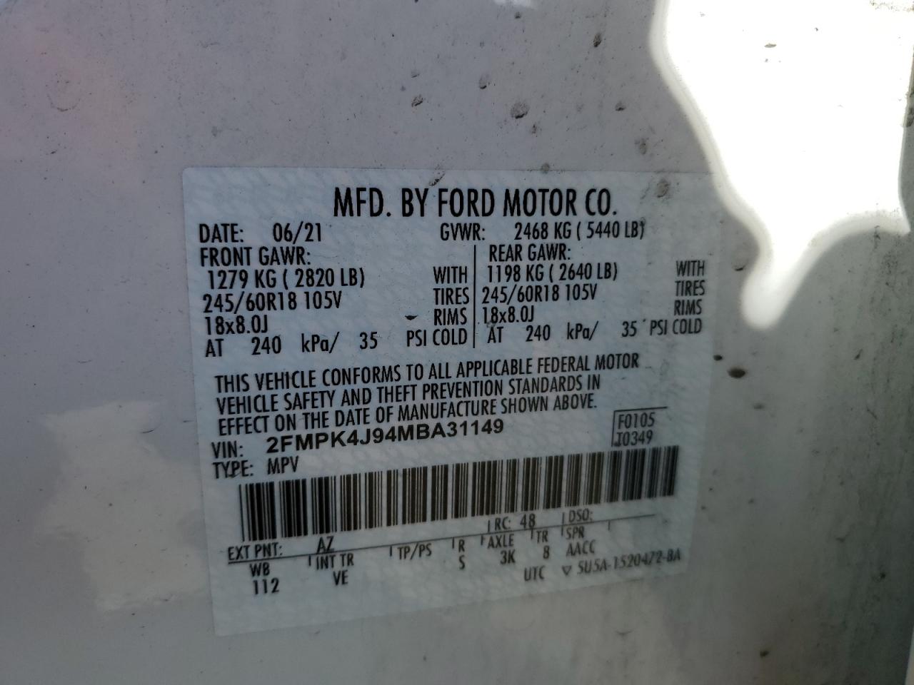 Photo 11 VIN: 2FMPK4J94MBA31149 - FORD EDGE 