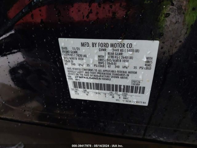 Photo 8 VIN: 2FMPK4J94NBA10982 - FORD EDGE 