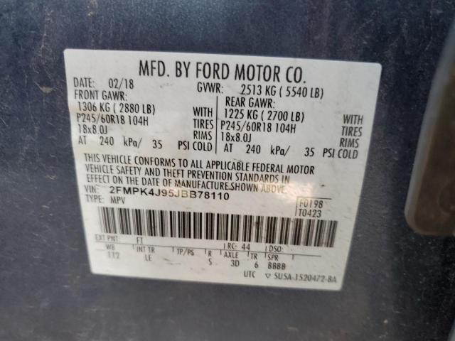 Photo 11 VIN: 2FMPK4J95JBB78110 - FORD EDGE SEL 