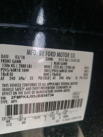 Photo 9 VIN: 2FMPK4J95JBB88734 - FORD EDGE SEL 