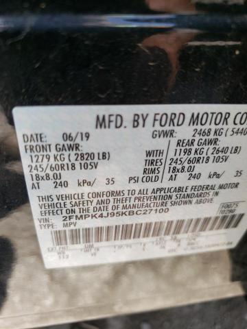 Photo 11 VIN: 2FMPK4J95KBC27100 - FORD EDGE SEL 