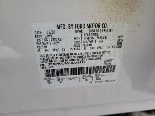 Photo 9 VIN: 2FMPK4J95LBA49772 - FORD EDGE SEL 