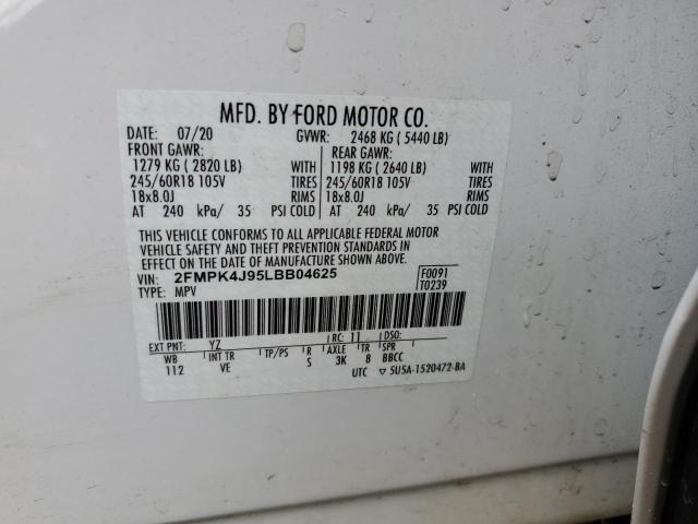 Photo 9 VIN: 2FMPK4J95LBB04625 - FORD EDGE SEL 