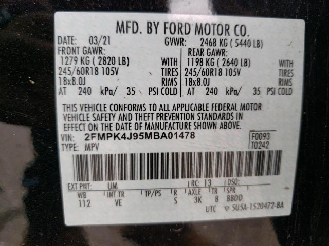 Photo 12 VIN: 2FMPK4J95MBA01478 - FORD EDGE 