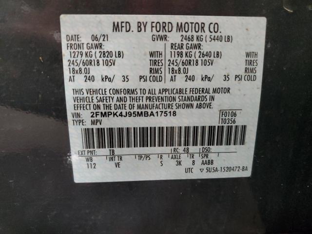 Photo 12 VIN: 2FMPK4J95MBA17518 - FORD EDGE SEL 