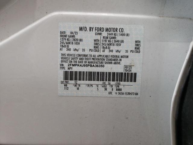 Photo 12 VIN: 2FMPK4J95PBA36350 - FORD EDGE SEL 