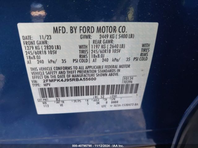 Photo 8 VIN: 2FMPK4J95RBA55600 - FORD EDGE 